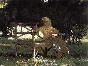 Winslow Homer Girls on the bench oil on canvas